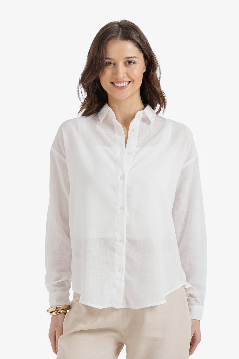Clue Dropped-Shoulder Relaxed Shirt - Image 1